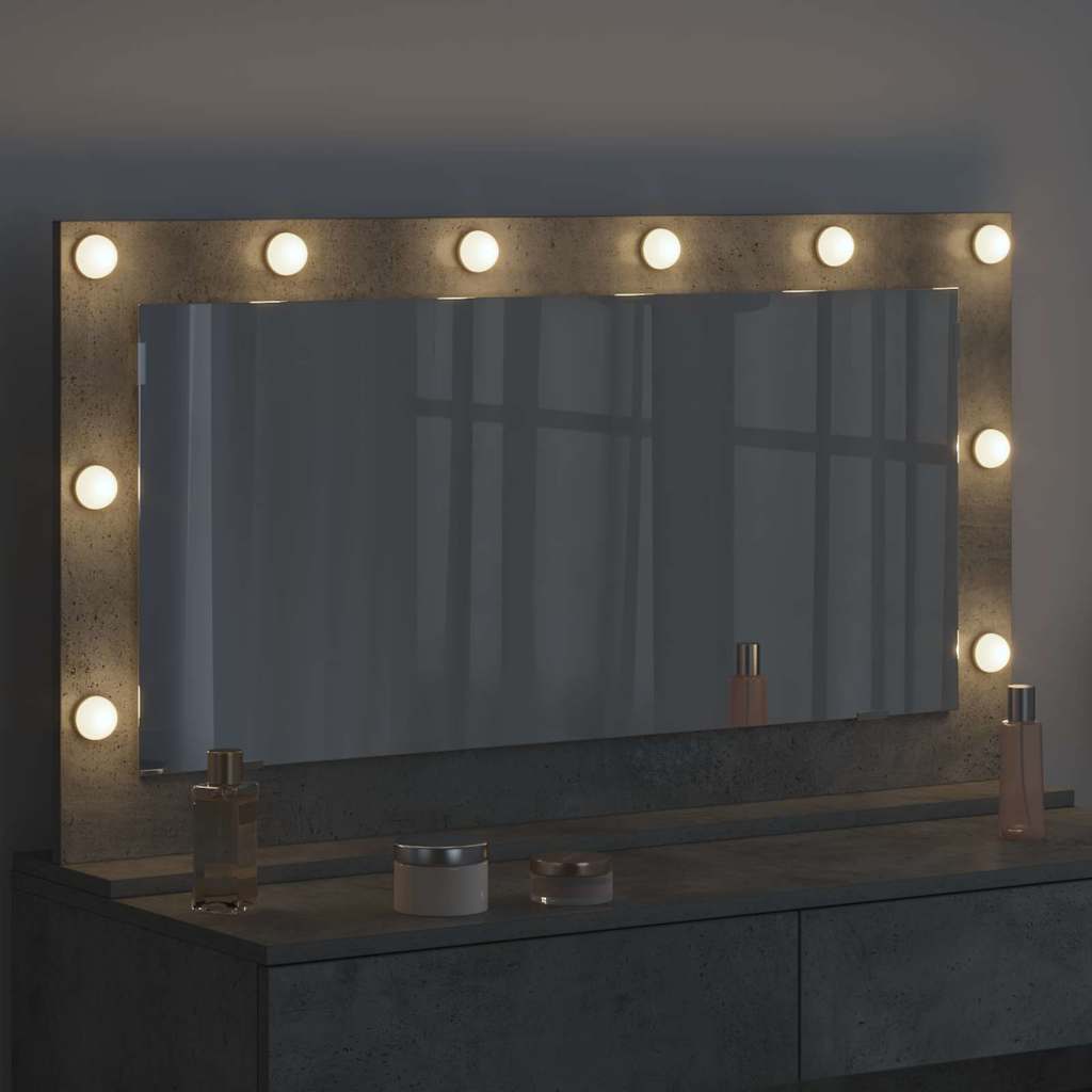 Vanity Mirror Rectangular Concrete Grey 100 x 55 x 18 cm
