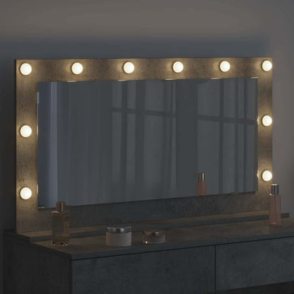Vanity Mirror Rectangular Concrete Grey 100 x 55 x 18 cm