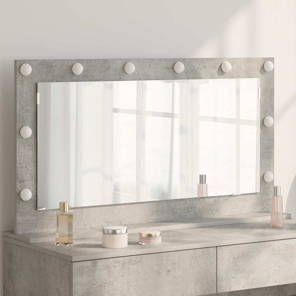 Vanity Mirror Rectangular Concrete Grey 100 x 55 x 18 cm