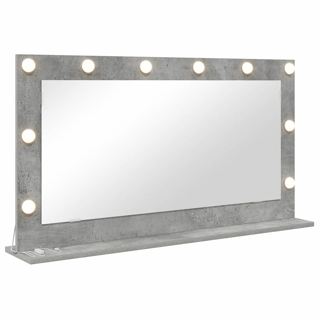 Vanity Mirror Rectangular Concrete Grey 100 x 55 x 18 cm