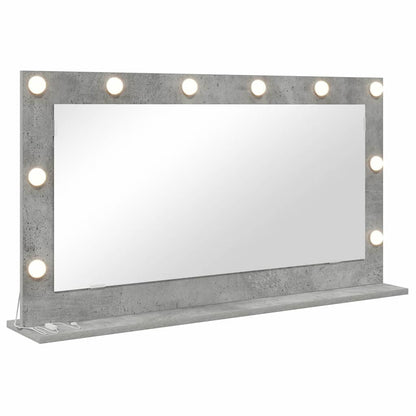 Vanity Mirror Rectangular Concrete Grey 100 x 55 x 18 cm