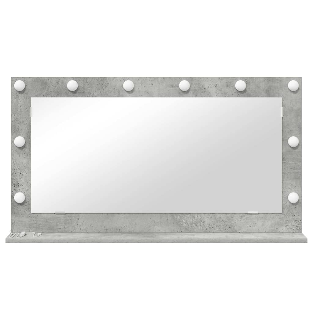 Vanity Mirror Rectangular Concrete Grey 100 x 55 x 18 cm