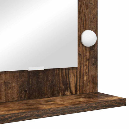 Vanity Mirror Rectangular Smoked Oak 100 x 55 x 18 cm