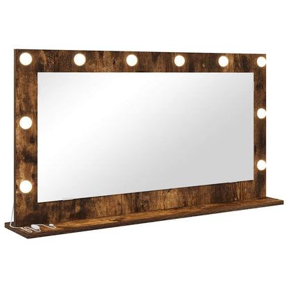Vanity Mirror Rectangular Smoked Oak 100 x 55 x 18 cm