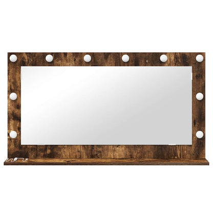 Vanity Mirror Rectangular Smoked Oak 100 x 55 x 18 cm