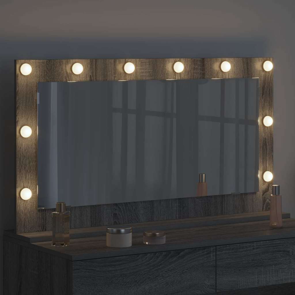 Vanity Mirror Rectangular Grey Sonoma 100 x 55 x 18 cm