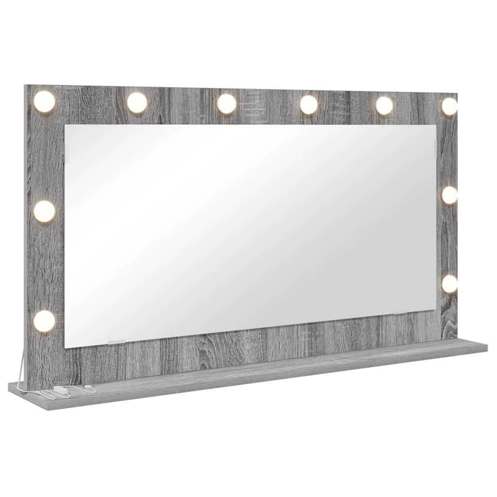 Vanity Mirror Rectangular Grey Sonoma 100 x 55 x 18 cm