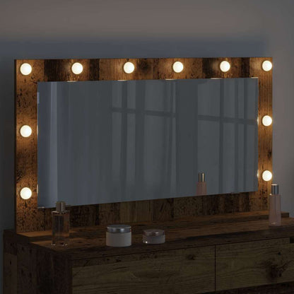 Vanity Mirror Rectangular with Mirror Old Wood 100 x 55 x 18 cm