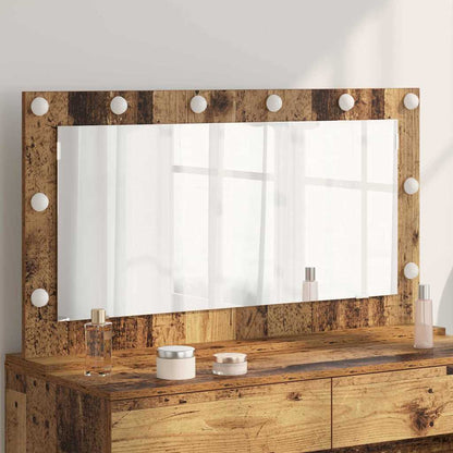Vanity Mirror Rectangular with Mirror Old Wood 100 x 55 x 18 cm