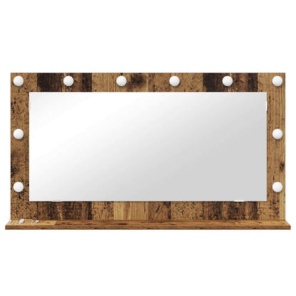 Vanity Mirror Rectangular with Mirror Old Wood 100 x 55 x 18 cm