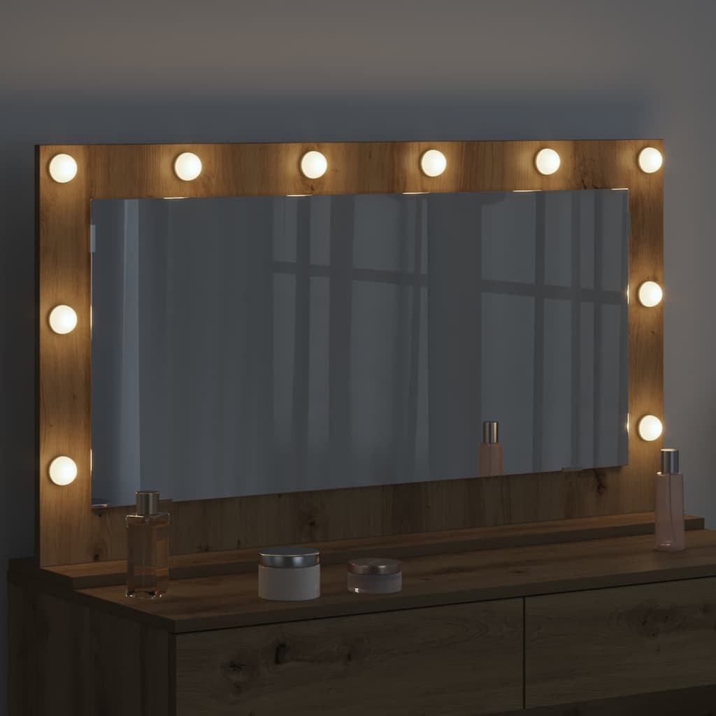 Vanity Mirror Rectangular Artisan Oak 100 x 55 x 18 cm