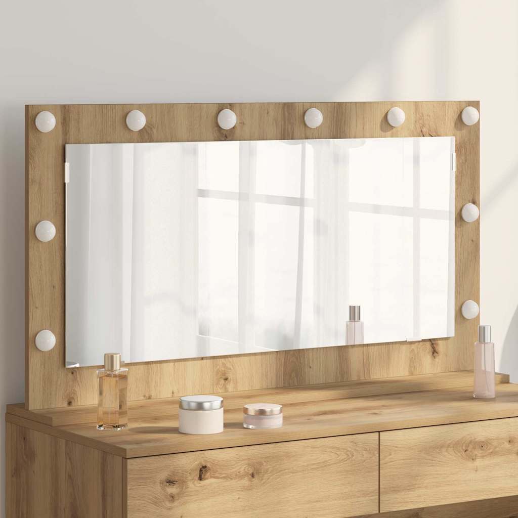 Vanity Mirror Rectangular Artisan Oak 100 x 55 x 18 cm