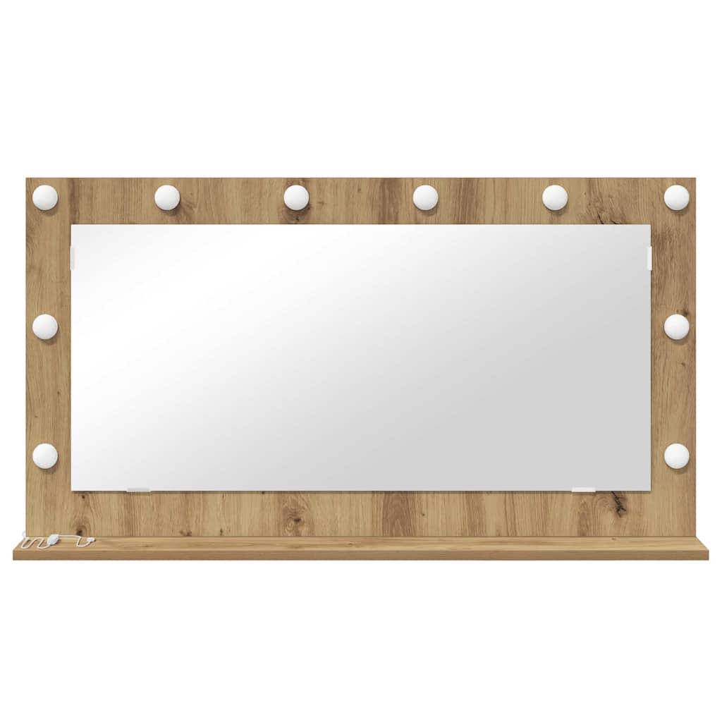 Vanity Mirror Rectangular Artisan Oak 100 x 55 x 18 cm