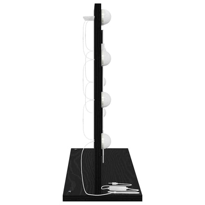 Vanity Mirror Rectangular with Mirror Black Oak 60 x 45 x 18 cm