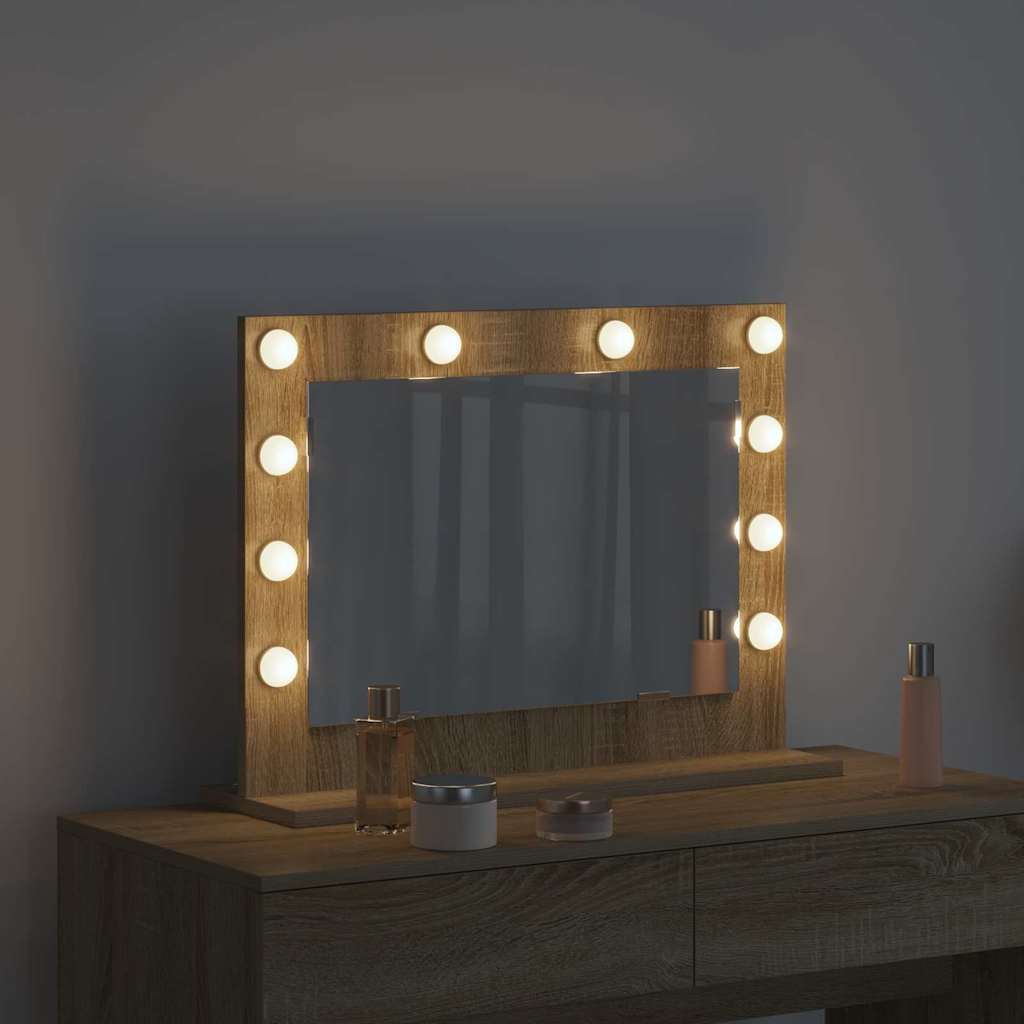 Vanity Mirror Rectangular Sonoma Oak 60 x 45 x 18 cm
