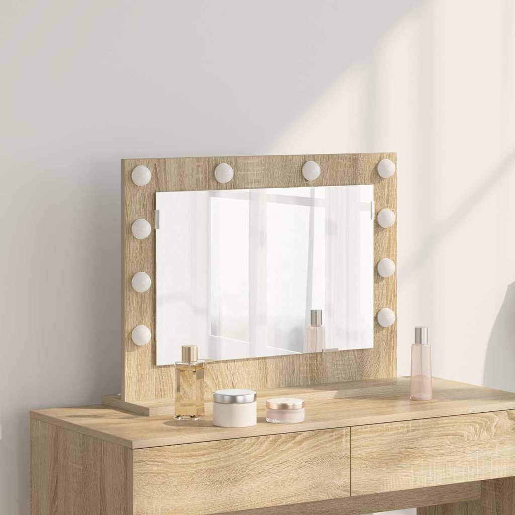 Vanity Mirror Rectangular Sonoma Oak 60 x 45 x 18 cm