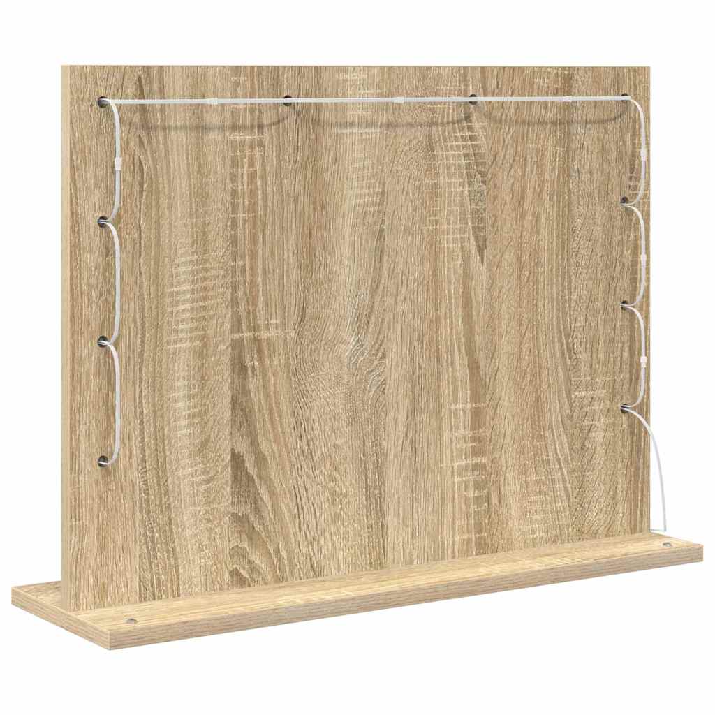 Vanity Mirror Rectangular Sonoma Oak 60 x 45 x 18 cm