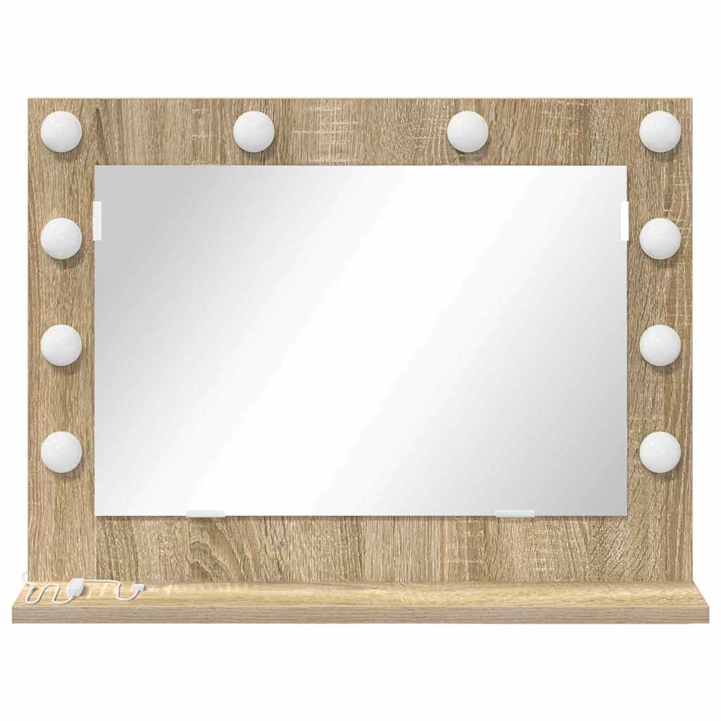 Vanity Mirror Rectangular Sonoma Oak 60 x 45 x 18 cm