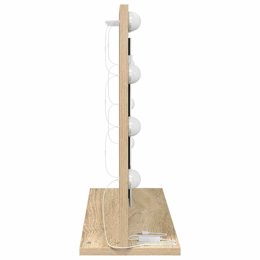 Vanity Mirror Rectangular Sonoma Oak 60 x 45 x 18 cm