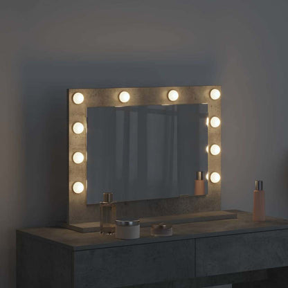 Vanity Mirror Rectangular Concrete Grey 60 x 45 x 18 cm