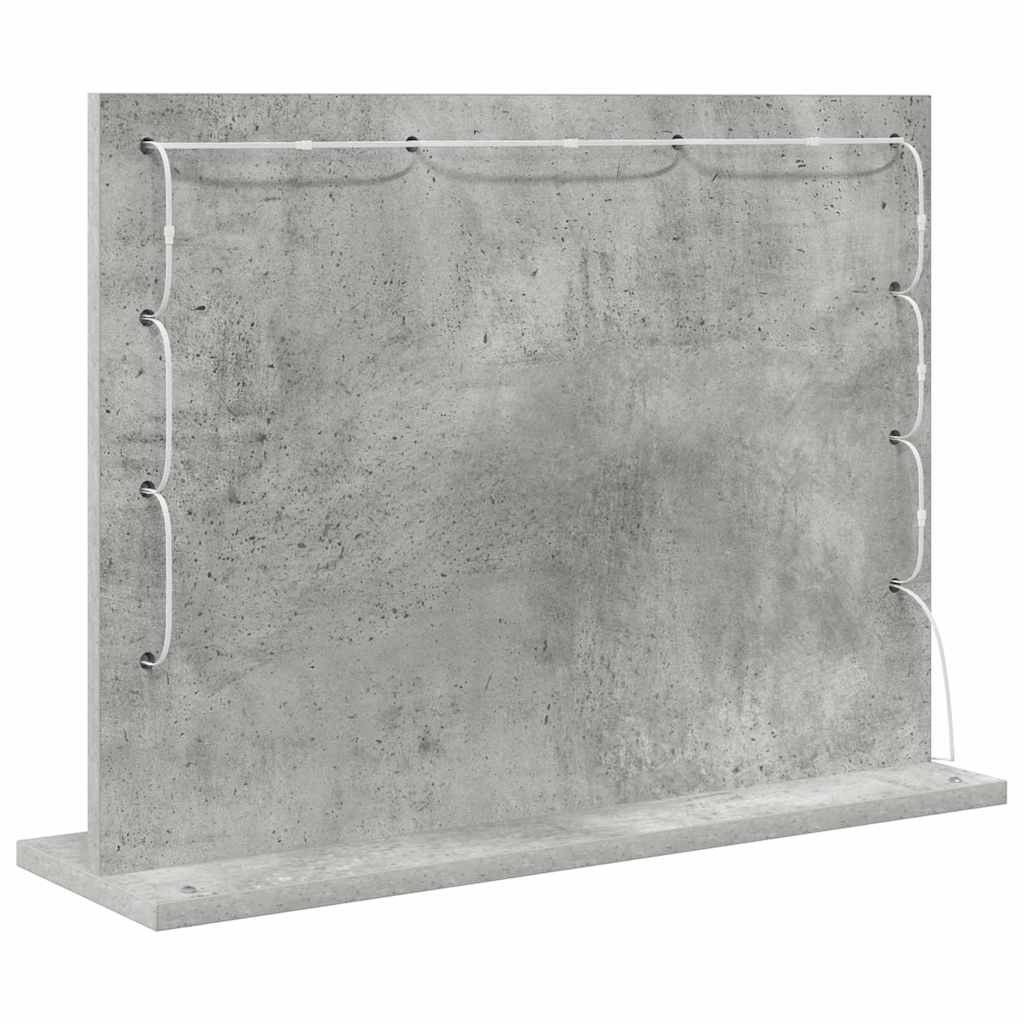 Vanity Mirror Rectangular Concrete Grey 60 x 45 x 18 cm