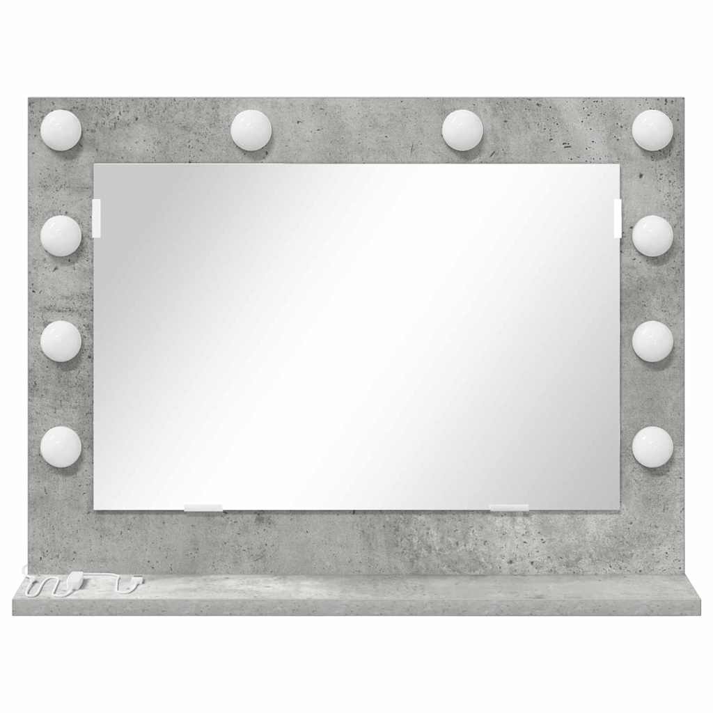 Vanity Mirror Rectangular Concrete Grey 60 x 45 x 18 cm