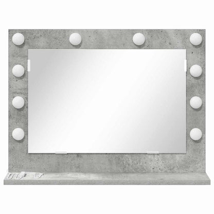 Vanity Mirror Rectangular Concrete Grey 60 x 45 x 18 cm