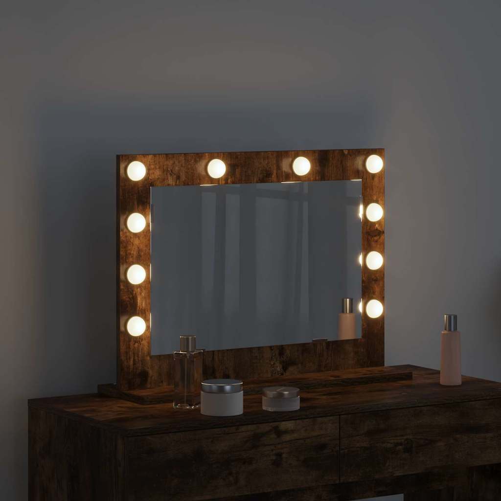Vanity Mirror Rectangular Smoked Oak 60 x 45 x 18 cm