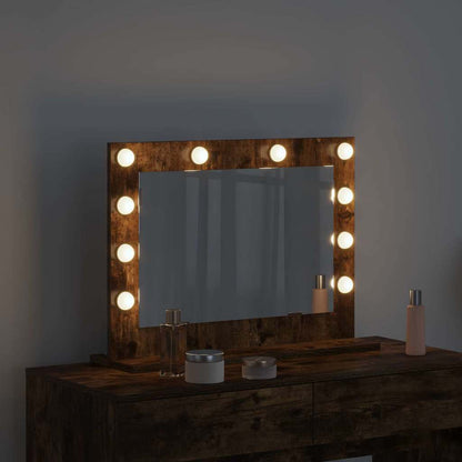 Vanity Mirror Rectangular Smoked Oak 60 x 45 x 18 cm