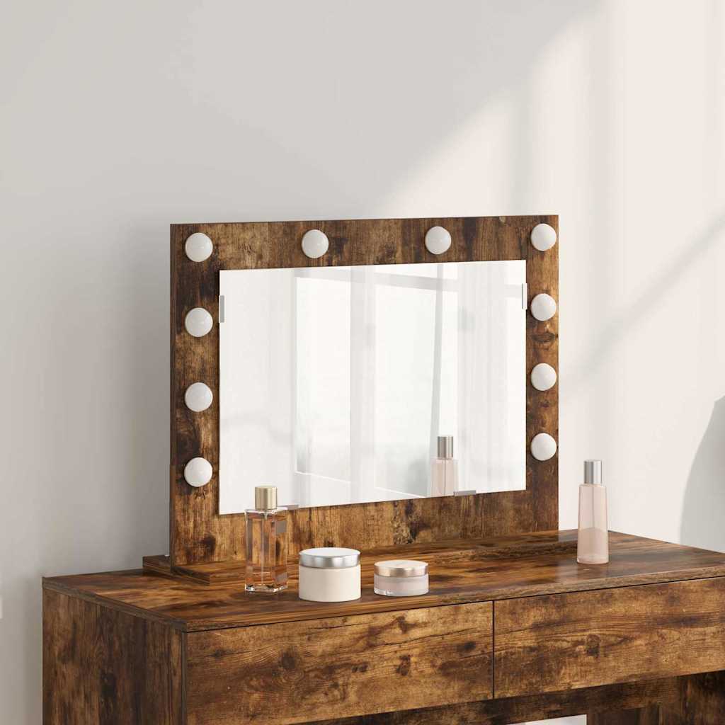 Vanity Mirror Rectangular Smoked Oak 60 x 45 x 18 cm