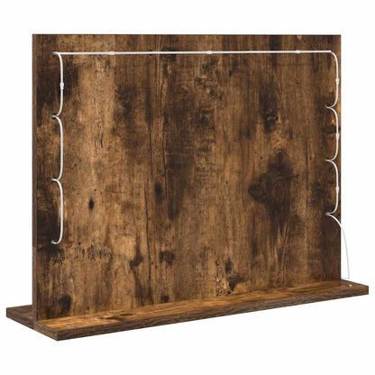 Vanity Mirror Rectangular Smoked Oak 60 x 45 x 18 cm