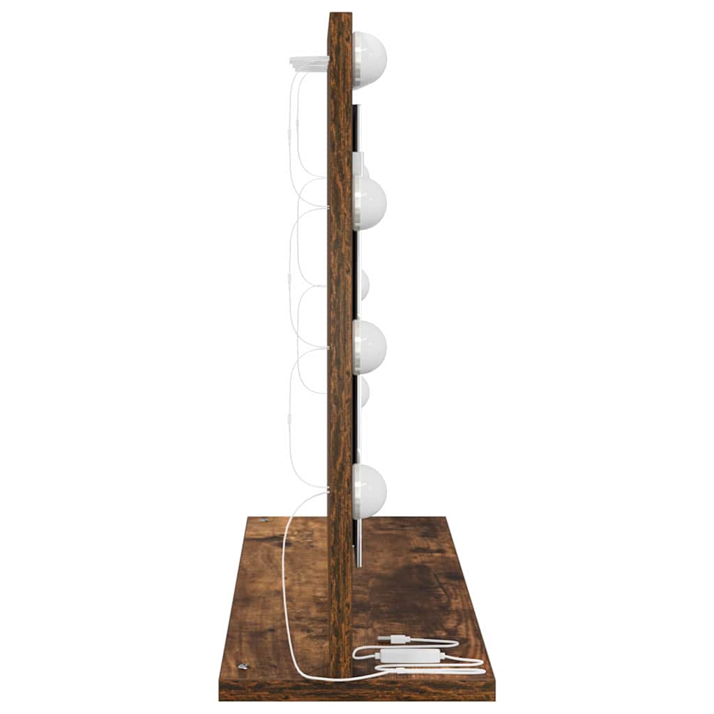 Vanity Mirror Rectangular Smoked Oak 60 x 45 x 18 cm