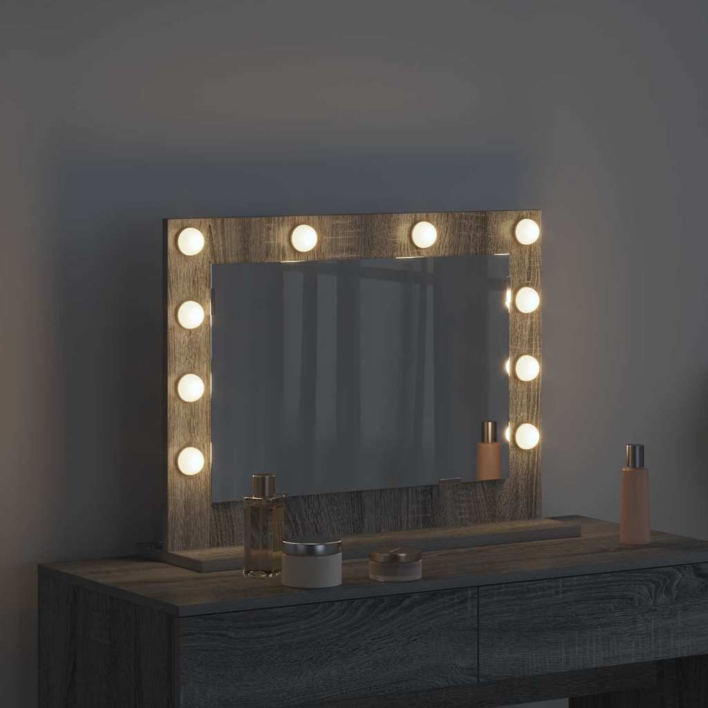 Vanity Mirror Rectangular Grey Sonoma 60 x 45 x 18 cm