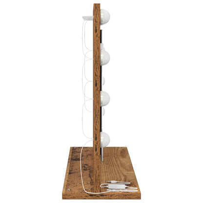 Vanity Mirror Rectangular with Mirror Old Wood 60 x 45 x 18 cm