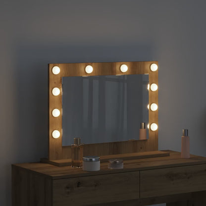 Vanity Mirror Rectangular Artisan Oak 60 x 45 x 18 cm
