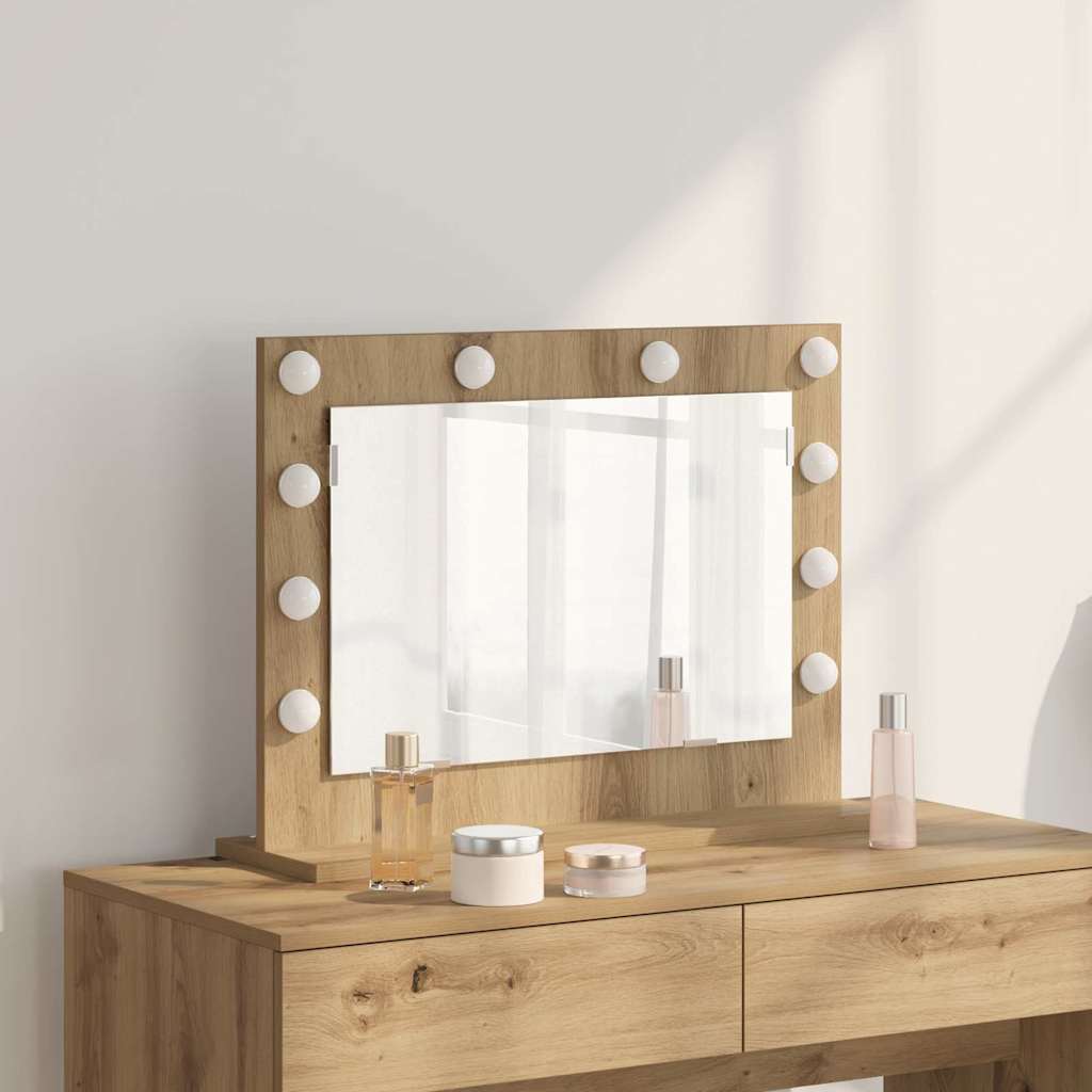 Vanity Mirror Rectangular Artisan Oak 60 x 45 x 18 cm