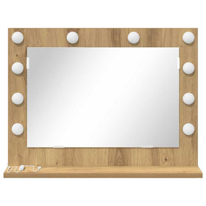 Vanity Mirror Rectangular Artisan Oak 60 x 45 x 18 cm