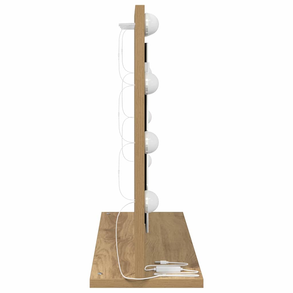 Vanity Mirror Rectangular Artisan Oak 60 x 45 x 18 cm