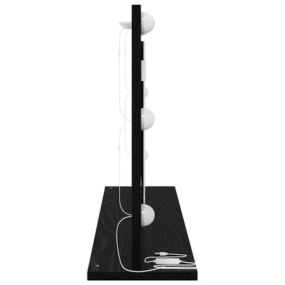 Vanity Mirror Rectangular with Mirror Black Oak 80 x 45 x 18 cm