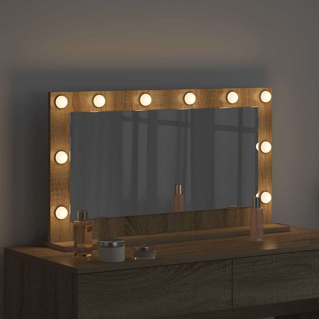 Vanity Mirror Rectangular Sonoma Oak 80 x 45 x 18 cm