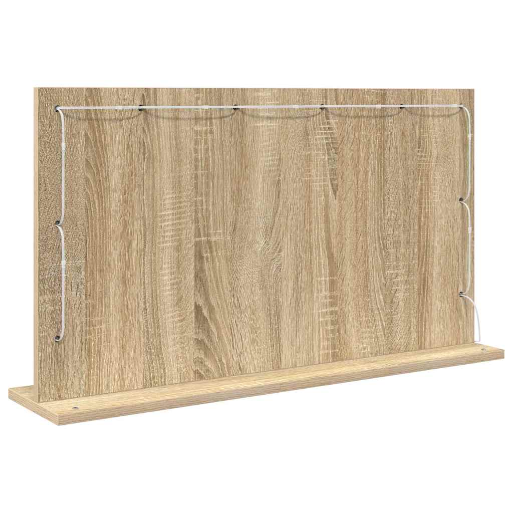 Vanity Mirror Rectangular Sonoma Oak 80 x 45 x 18 cm
