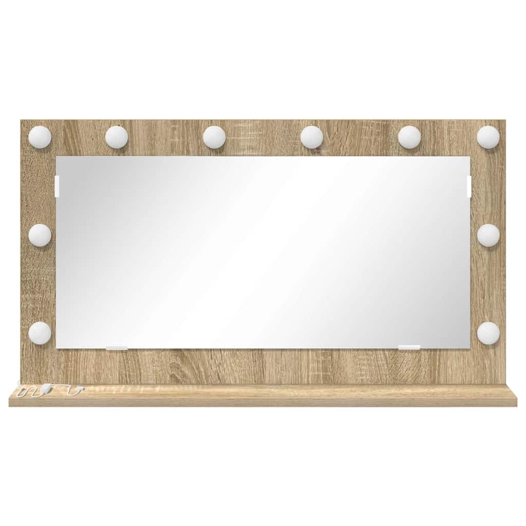 Vanity Mirror Rectangular Sonoma Oak 80 x 45 x 18 cm