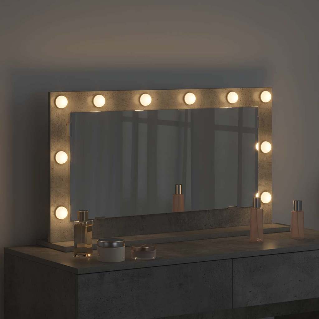 Vanity Mirror Rectangular Concrete Grey 80 x 45 x 18 cm
