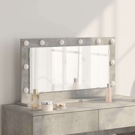 Vanity Mirror Rectangular Concrete Grey 80 x 45 x 18 cm