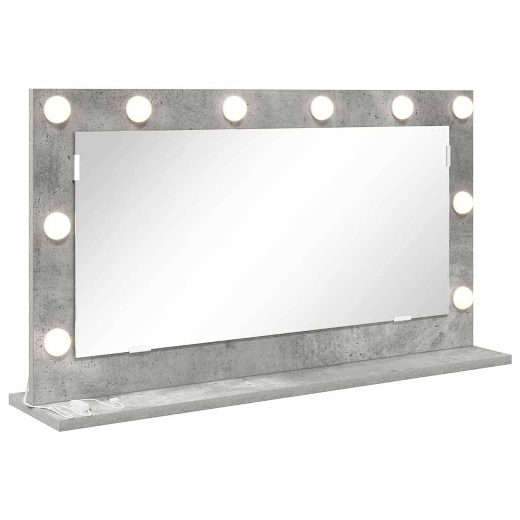 Vanity Mirror Rectangular Concrete Grey 80 x 45 x 18 cm