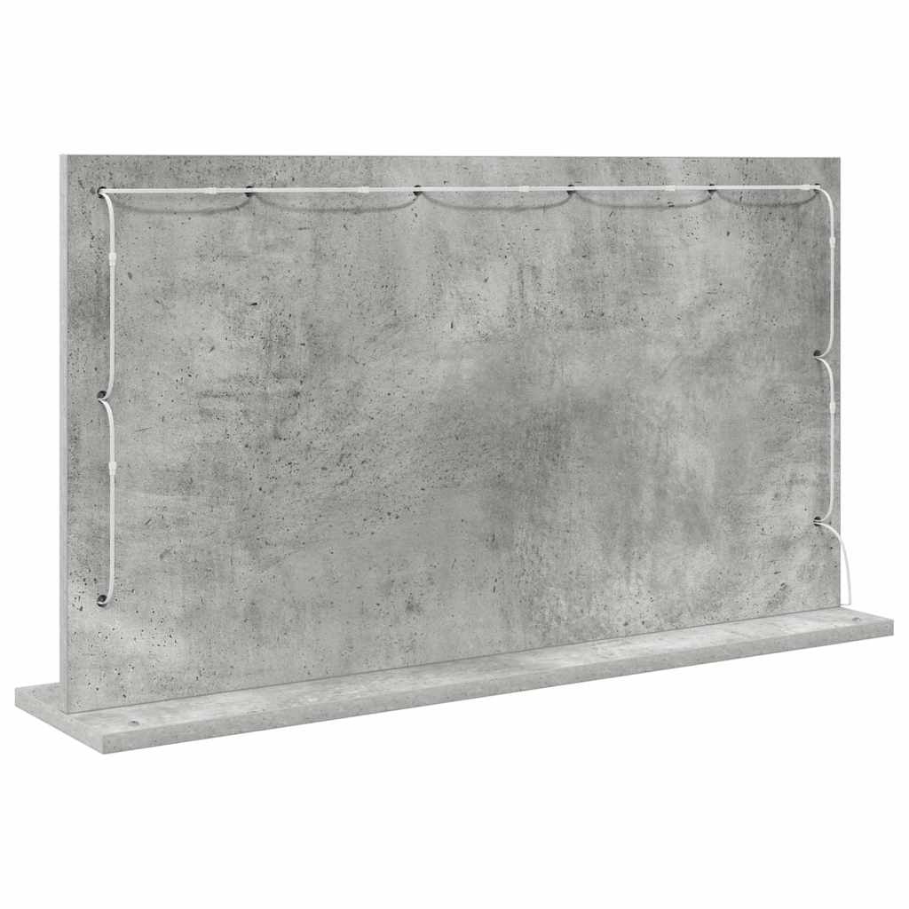 Vanity Mirror Rectangular Concrete Grey 80 x 45 x 18 cm