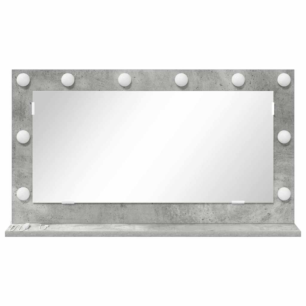 Vanity Mirror Rectangular Concrete Grey 80 x 45 x 18 cm