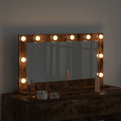 Vanity Mirror Rectangular Smoked Oak 80 x 45 x 18 cm
