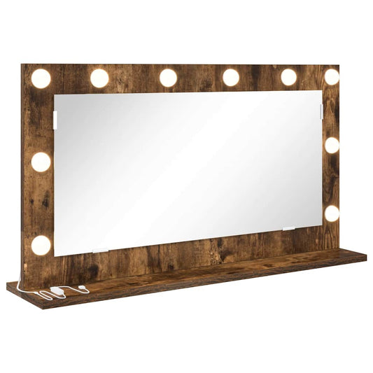 Vanity Mirror Rectangular Smoked Oak 80 x 45 x 18 cm
