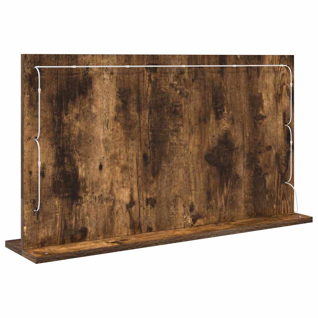 Vanity Mirror Rectangular Smoked Oak 80 x 45 x 18 cm